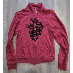 Cowgirl Tuff Red Full Zip Lightweight Hoodie Women M